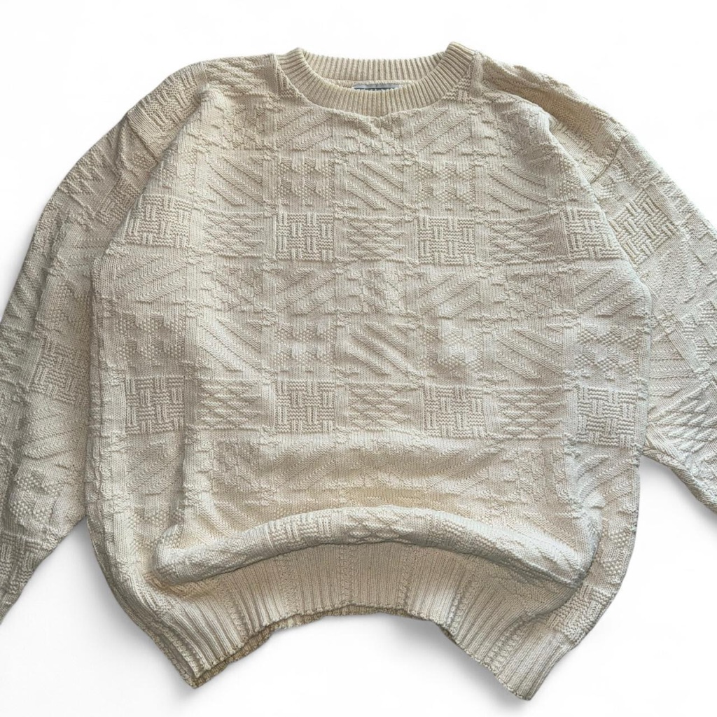 Vintage Cc Sport Aztec Geometric Chunky Knit Sweater Size Medium